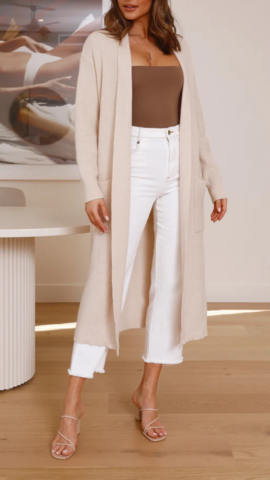 Nadine Cardigan - Beige - Image 3