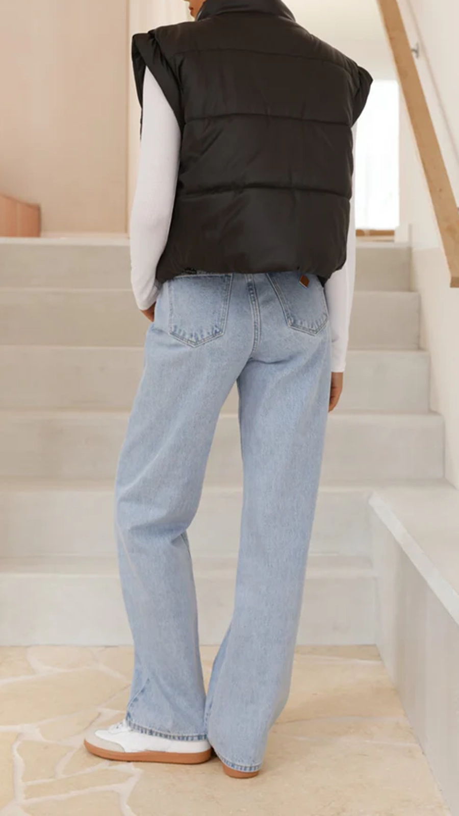 Odessa Cropped Puffer Vest - Black - Image 7