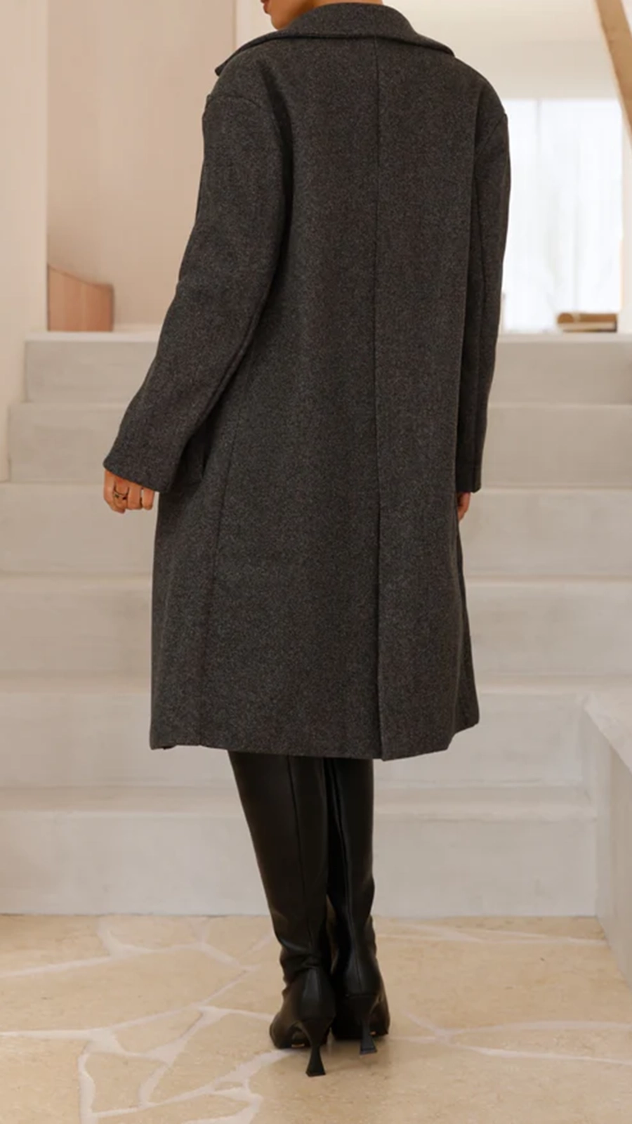 Pamela Longline Coat - Charcoal - Image 4