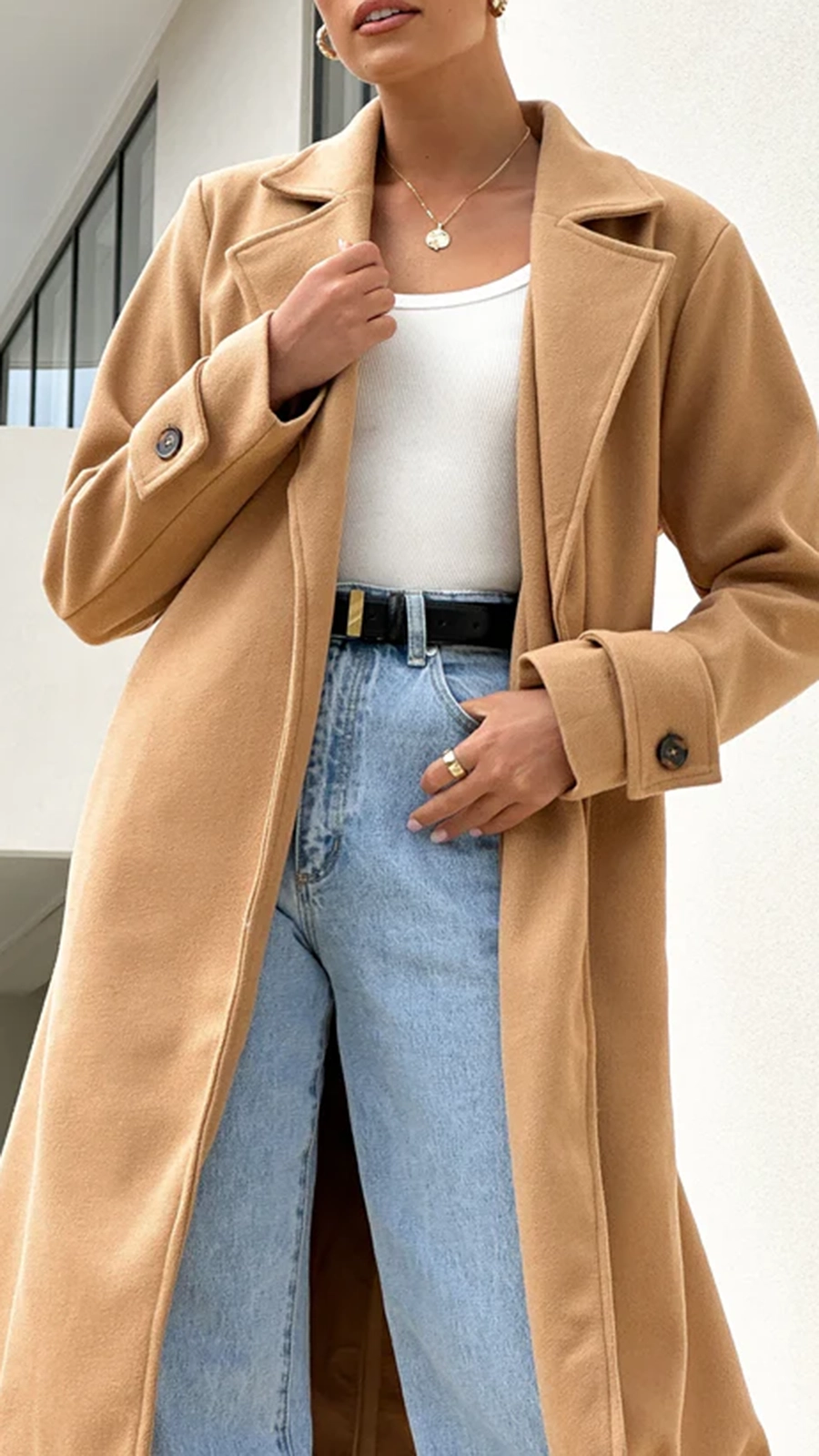 Lue Trench Coat - Winter White - Image 17